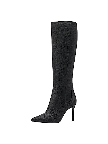 Tamaris Damskie botki 1-1-25514-41, Black Glam, 39 EU