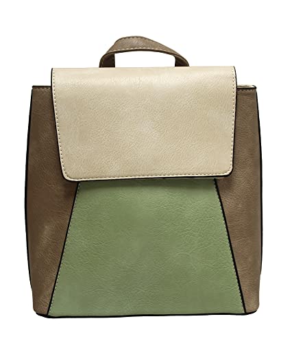 N.V. Bags Damski plecak Beth zielony/beżowy, zielony/beżowy, jeden rozmiar UK, Zielony/Beżowy, Rozmiar Uniwersalny