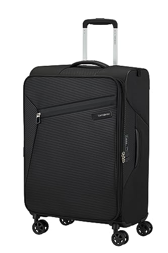 Samsonite Litebeam Spinner M, walizka z możliwością rozszerzenia, 66 cm, 67/73 l, czarna (czarna), czarny (czarny), Spinner M (66 cm - 67/73 L), Walizka