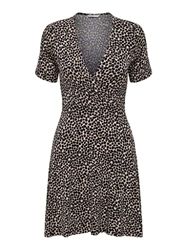 Bestseller A/S Onlverona S/S krótka sukienka JRS Noos, Pumice Stone/Aop:ero Dots, XXL