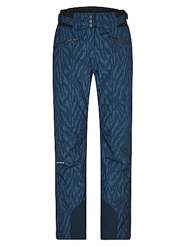 Ziener TILLA damskie spodnie narciarskie/spodnie śniegowe | oddychające, wodoodporne, Primaloft, Leaves Navy Print, 38