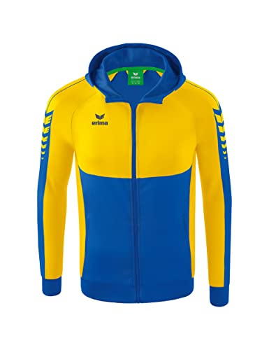 Erima Męska kurtka treningowa Six Wings z kapturem, nowy królewski/żółty, 3XL
