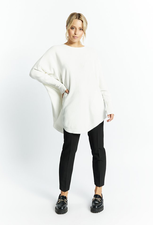 Asymetryczny sweter damski - Monnari