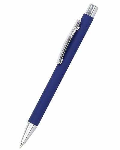 Online Długopis Soft Metal, niebieski długopis z aluminium, wymienny wkład o dużej pojemności, kolor czarny, nieścieralny do dokumentów, Classic Blue z miękkim dotykiem, metalowy klips