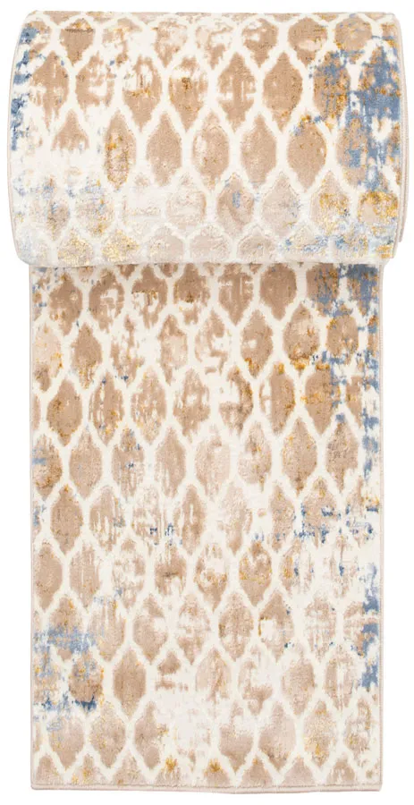Beżowy chodnik na metry w orientalny wzór R9-Z08