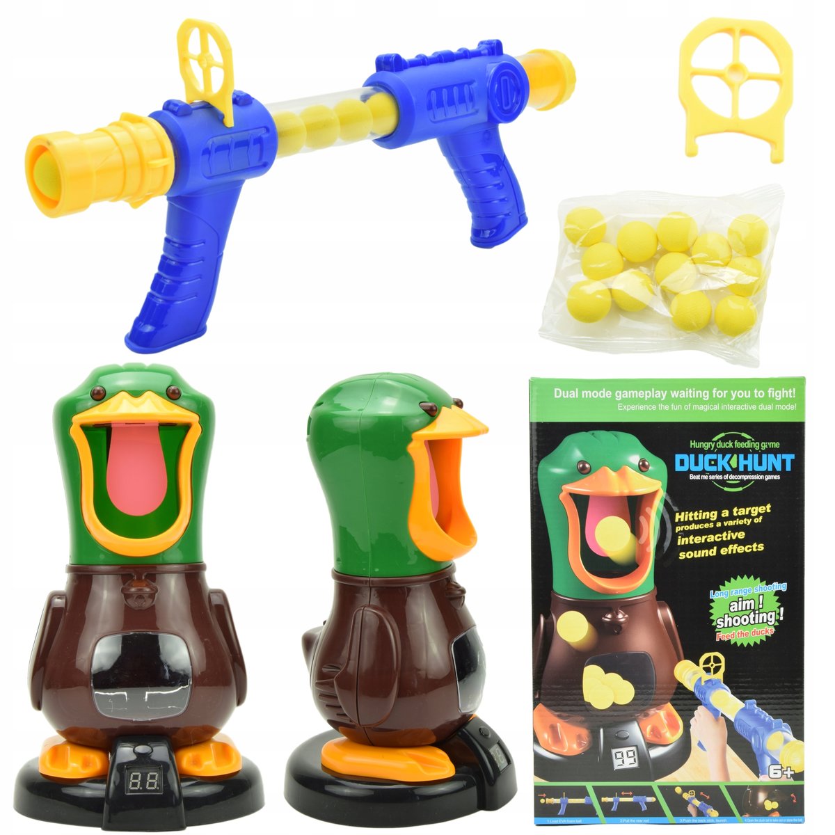Kaczka Gra Dla Dzieci Pistolet Wyrzutnia Kulki Cel