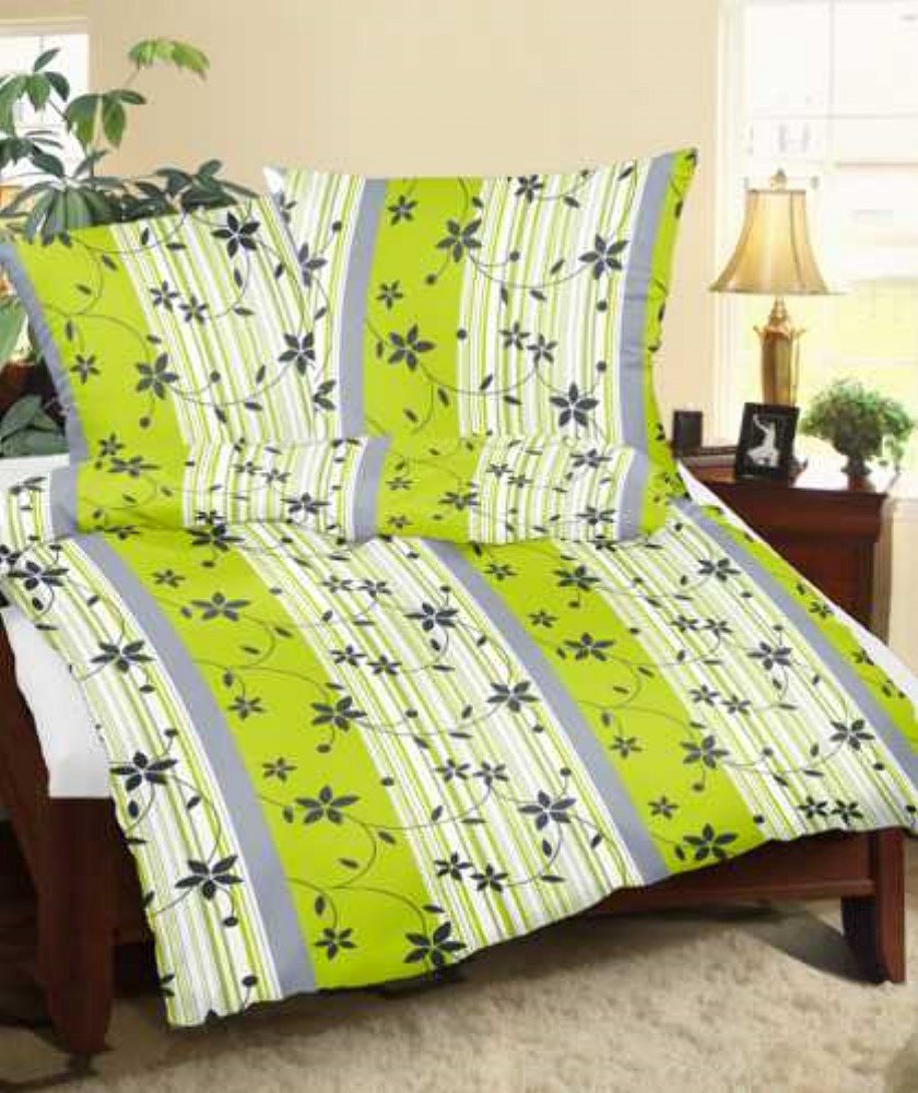 Pościel Z Kory 180X20 Zielone Kwiatki Paski Guziki 100% Bawełna Gruba