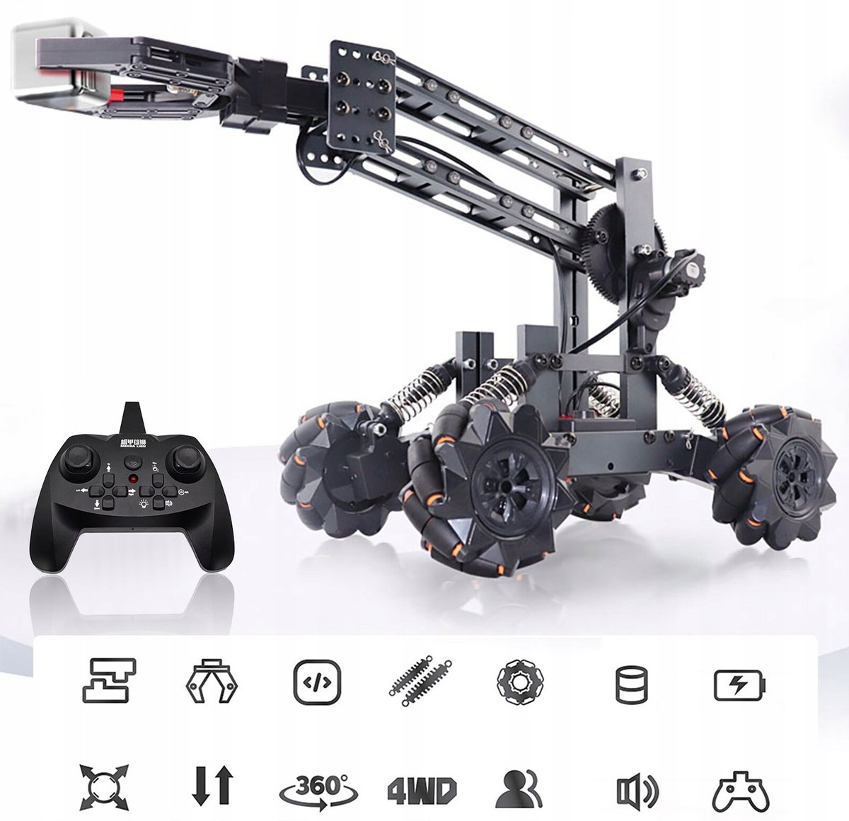 ROBOT ZDALNIE STEROWANY METALOWY 2w1 MANIPULATOR
