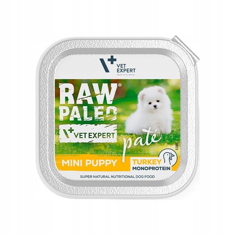 Karma mokra dla szczeniąt RAW PALEO MINI INDYK