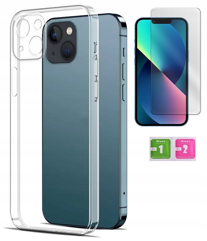 ETUI PRZEZROCZYSTE 2MM DO IPHONE 13 MINI +SZKŁO 9H