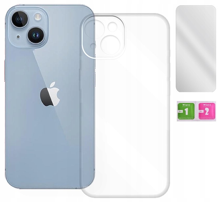 ETUI PRZEZROCZYSTE 2MM DO IPHONE 14 CASE + SZKŁO
