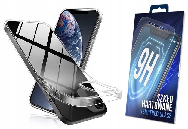 ETUI PRZEZROCZYSTYE 2MM + SZKŁO 9H DO IPHONE 11 6.1