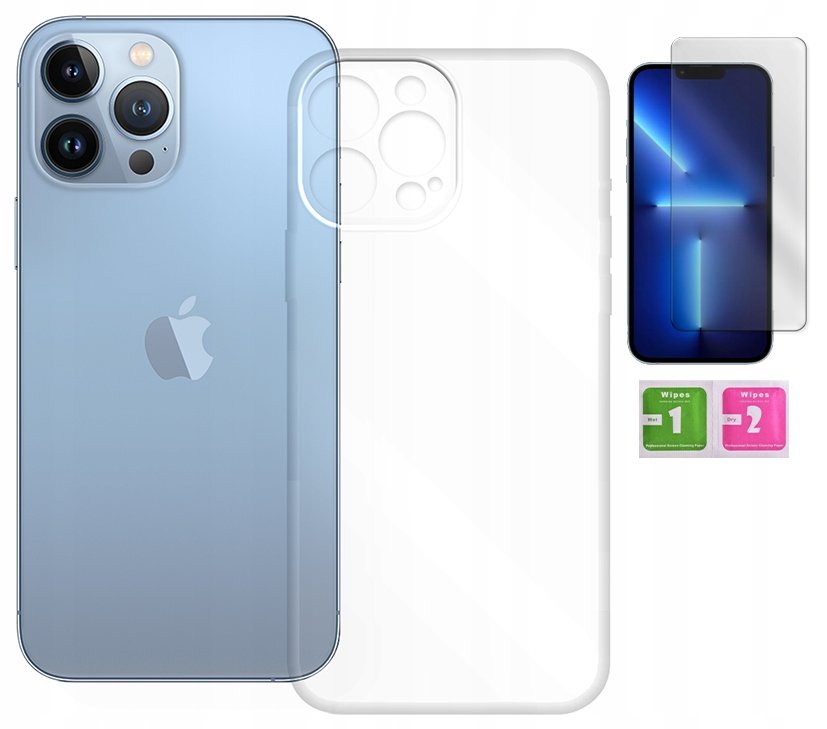 ETUI PRZEZROCZYSTE 2MM DO IPHONE 13 PRO MAX +SZKŁO