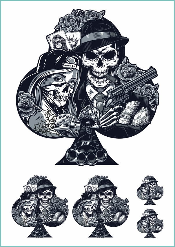 Tatuaże tymczasowe vintage chicano, tatuaże zmywalne, arkusz A4