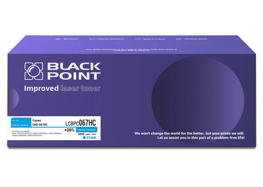 BLACK POINT LCBPC067HC zamiennik CANON CRG-067HC (cyan)