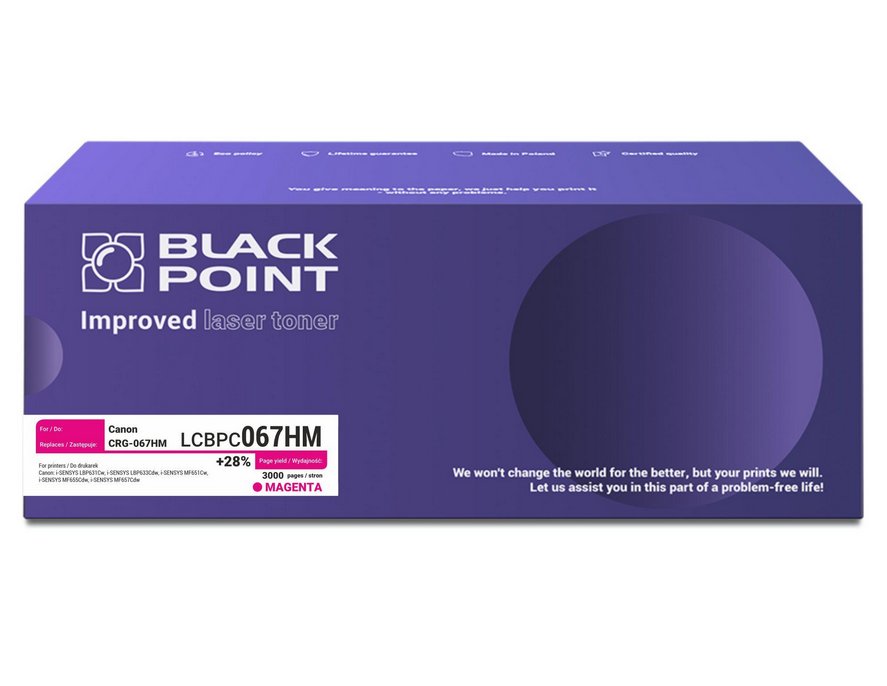 BLACK POINT LCBPC067HM zamiennik CANON CRG-067HM (magenta)