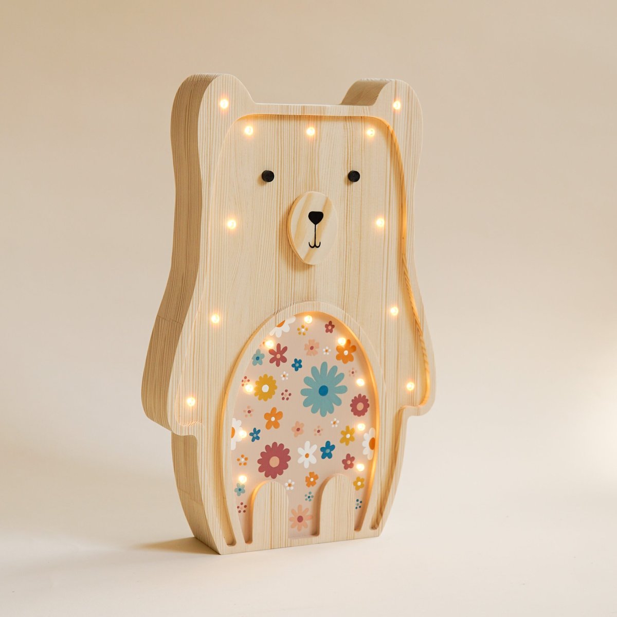 Drewniana Lampka Miś – Edycja wiosenna