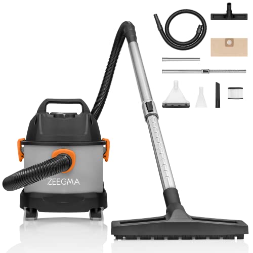 ZEEGMA ZONDER PRO COMPACT Odkurzacz do Pracy na Sucho i Mokro, Kompaktowy Odkurzacz Przemysłowy 1000W, Pojemnik 6 L, Ssawka do Prania Tapicerki i Dywanów, Funkcja Nadmuchu