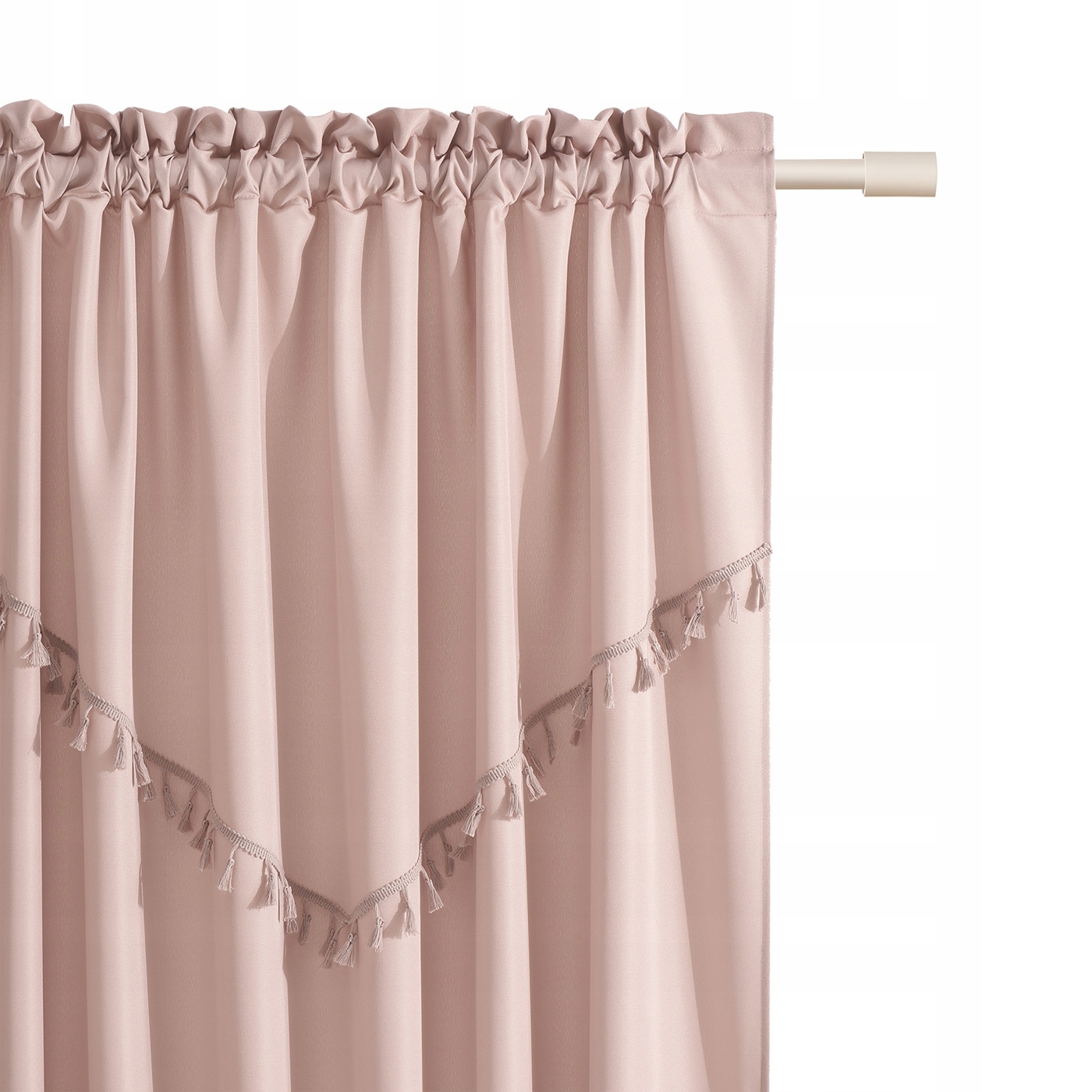 Zasłona gotowa na żabki Chloe 140x280 pudrowy róż