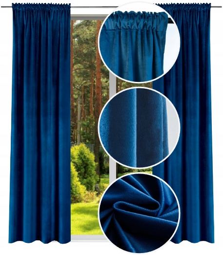 Zasłona Gotowa Welurowa 140x220 Na Żabki Velvet
