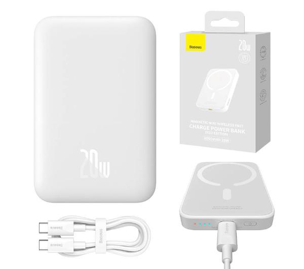 Фото - Powerbank BASEUS  magnetyczny  Magnetic Mini, 6000mAh, USB-C 20W MagSafe (bi 