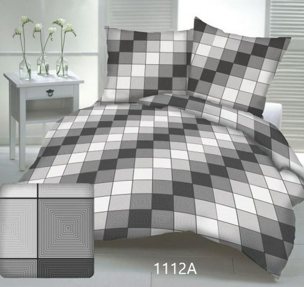 Karo Pościel z kory 180x200 kratka kostka geometria grafitowa szara na guziki MKO-2333353
