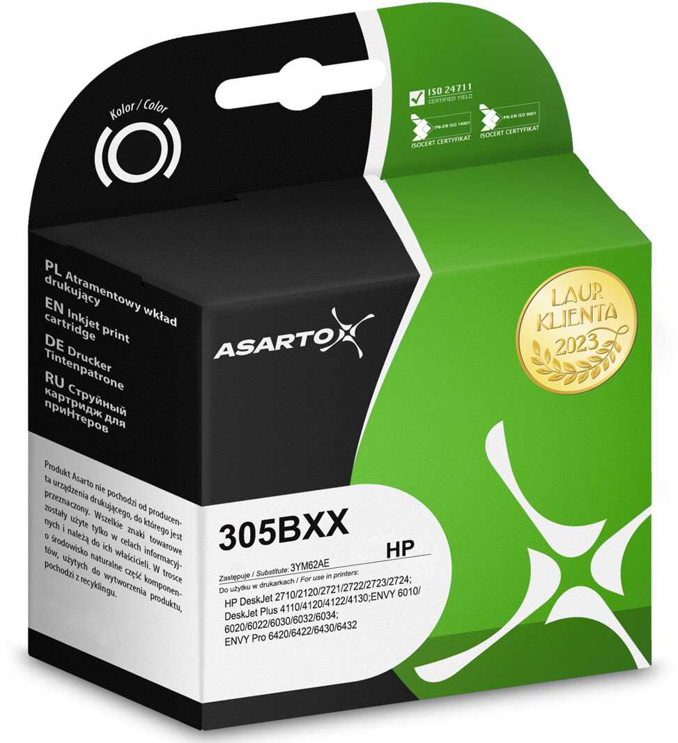 Tusz Asarto do HP 305BXX 3YM62AE 650 str. black