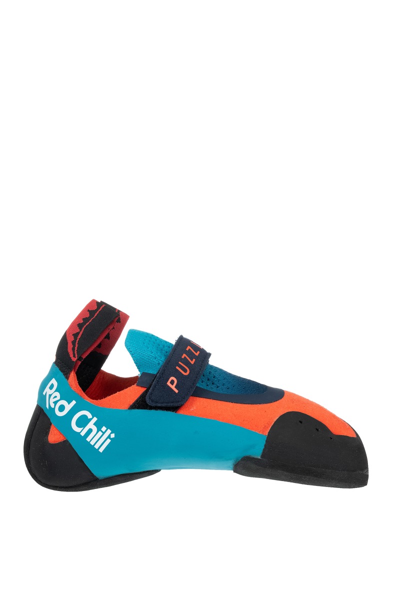 Red Chili Puzzle Climbing Shoes Kids, turkusowy/czerwony UK 3 | EU 35,5 2021 Buty wspinaczkowe na rzepy 35717-neon coral (643)-GR. 3