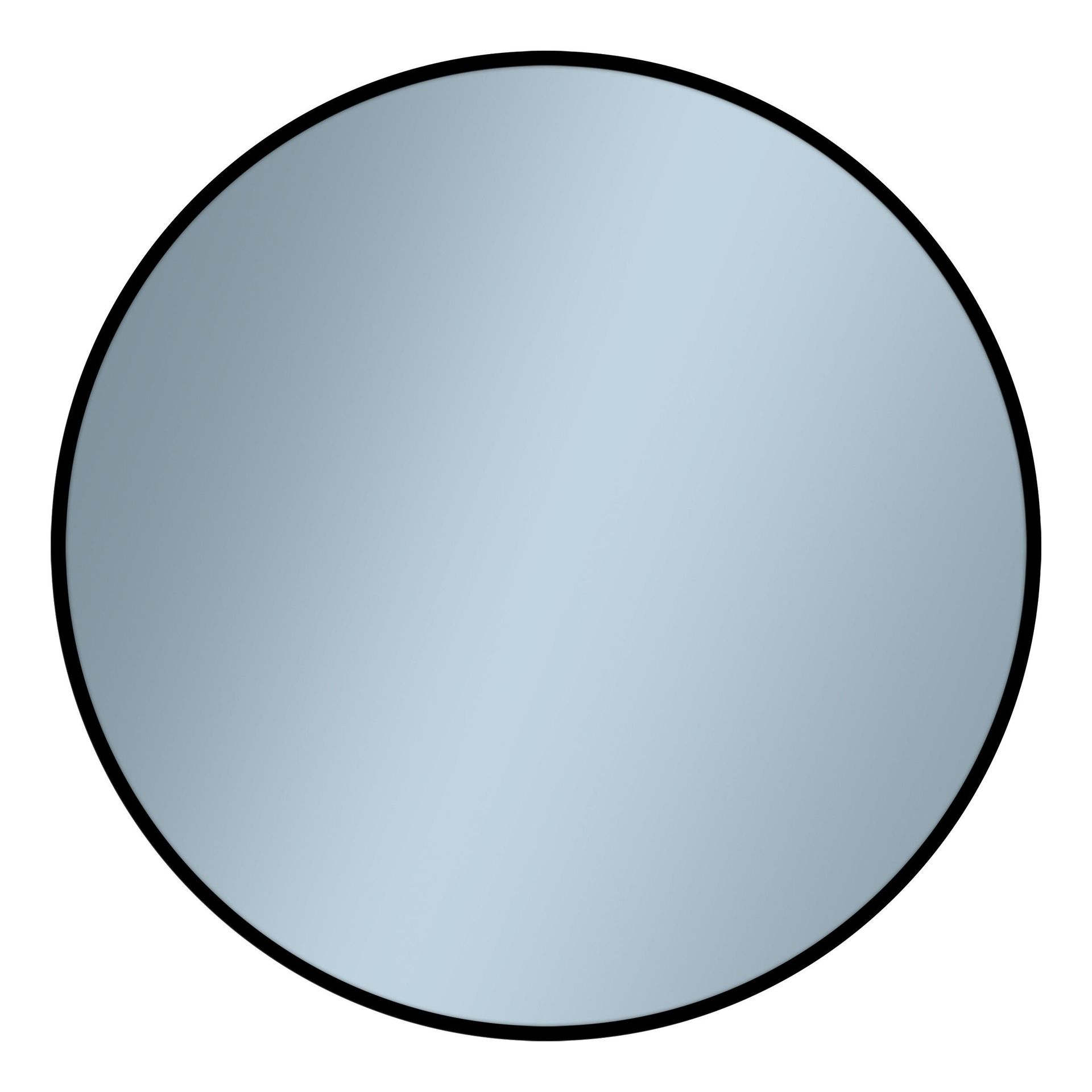 Lustro łazienkowe led barwa neutralna okrągłe 60 cm Venti Rondo czarny satynowy