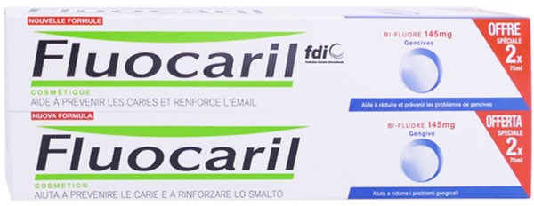 Pasta do zębów Fluocaril Gum Toothpaste Bifluoride 145 mg Pack 2x75 ml (8710604763202)