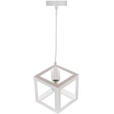 Polux Loftowa LAMPA wisząca SWEDEN 306890 metalowa OPRAWA zwis KOSTKA kwadratowa klatka biała