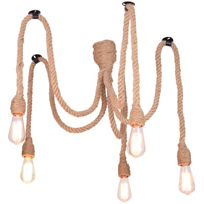 Polux Lampa wisząca 5x12W E27 LED MIO Rope Pajączek 312921 SANICO 312921