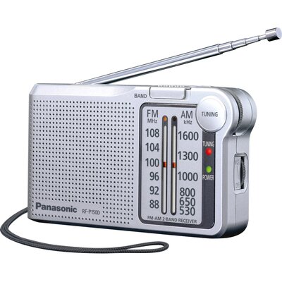 Panasonic RF-p150deg-S futerał na radio z paskiem do noszenia na ramieniu, działa na baterie Srebrny RF-P150DEG-S