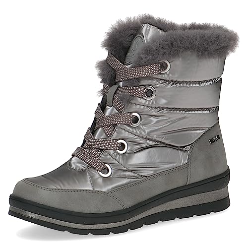 Caprice Damskie botki 9-26226-41, płaskie, sznurowane, ciepła podszewka, Taupe Comb, 38.5 EU