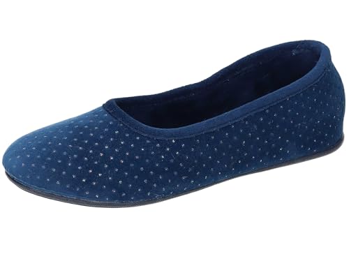 Manitu Damskie 340004-05 kapcie domowe, niebieskie, rozmiar 39 EU, niebieski, 39 eu
