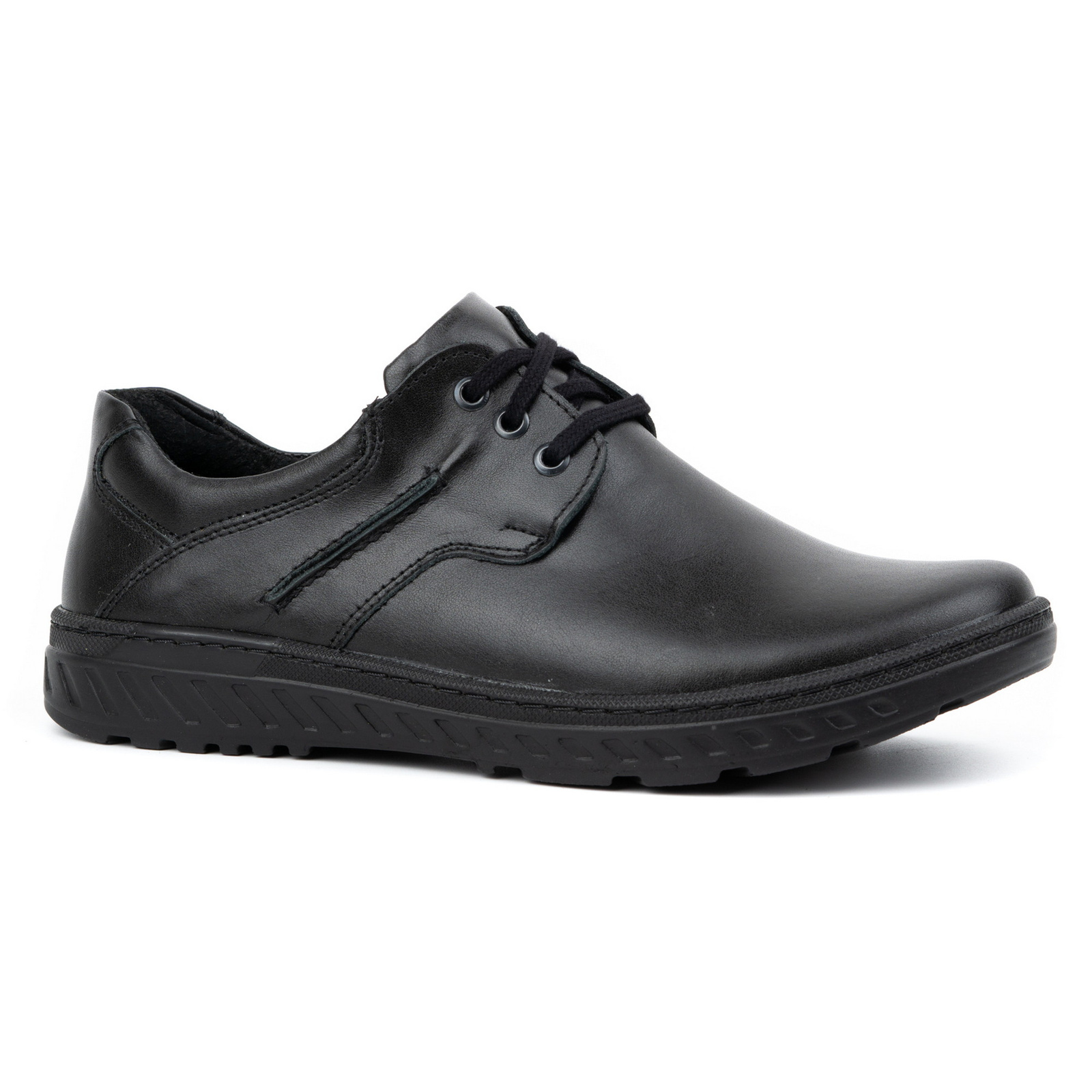 Buty męskie skórzane Casual 923K czarne - KOMODO