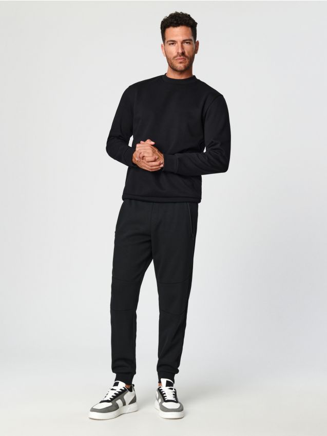 Sinsay - Spodnie dresowe slim jogger - czarny
