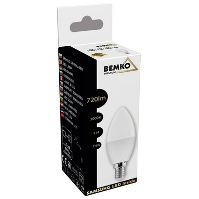 Bemko Żarówka LED SAMSUNG E14 7,5W C37 ciepła