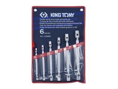 KING TONY Zestaw kluczy dwustronnie przegubowych 1A06MR