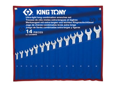 KING TONY Zestaw kluczy płasko-oczkowych 12a4mrn, 8 24 mm, 14 szt