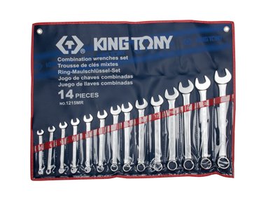 KING TONY Zestaw kluczy płasko-oczkowych 1215MR, 8-24 mm
