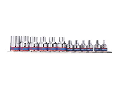 KING TONY Zestaw nasadek 7113PR, 3/8'' + 1/2'', E4-E20