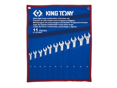 KING TONY Zestaw kluczy płasko-oczkowych 12A1MRN, 8-24 mm