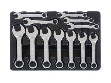 KING TONY Zestaw kluczy płasko-oczkowych krótkich 9-1282MR, 8-19 mm