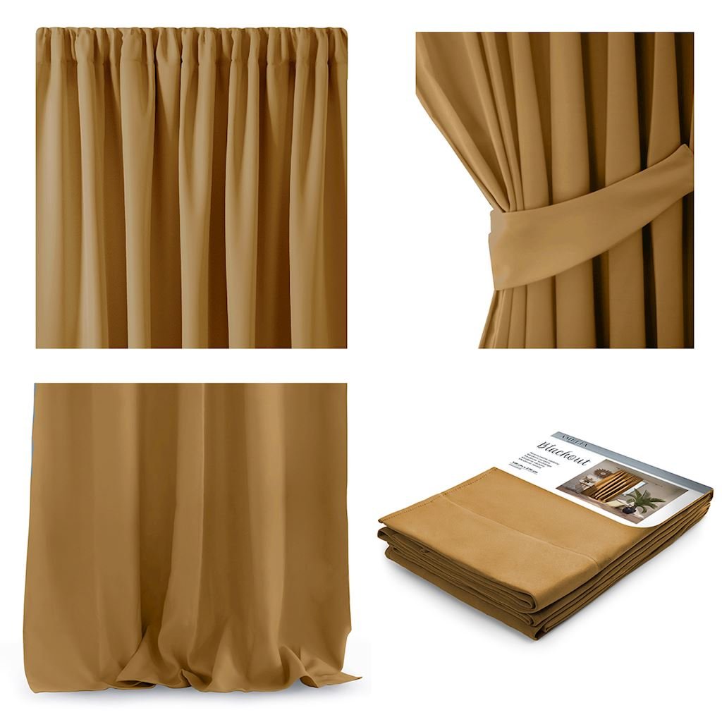 CURT/AH/BLACKOUT/PLEAT/MUSTARD/140X270/1PC