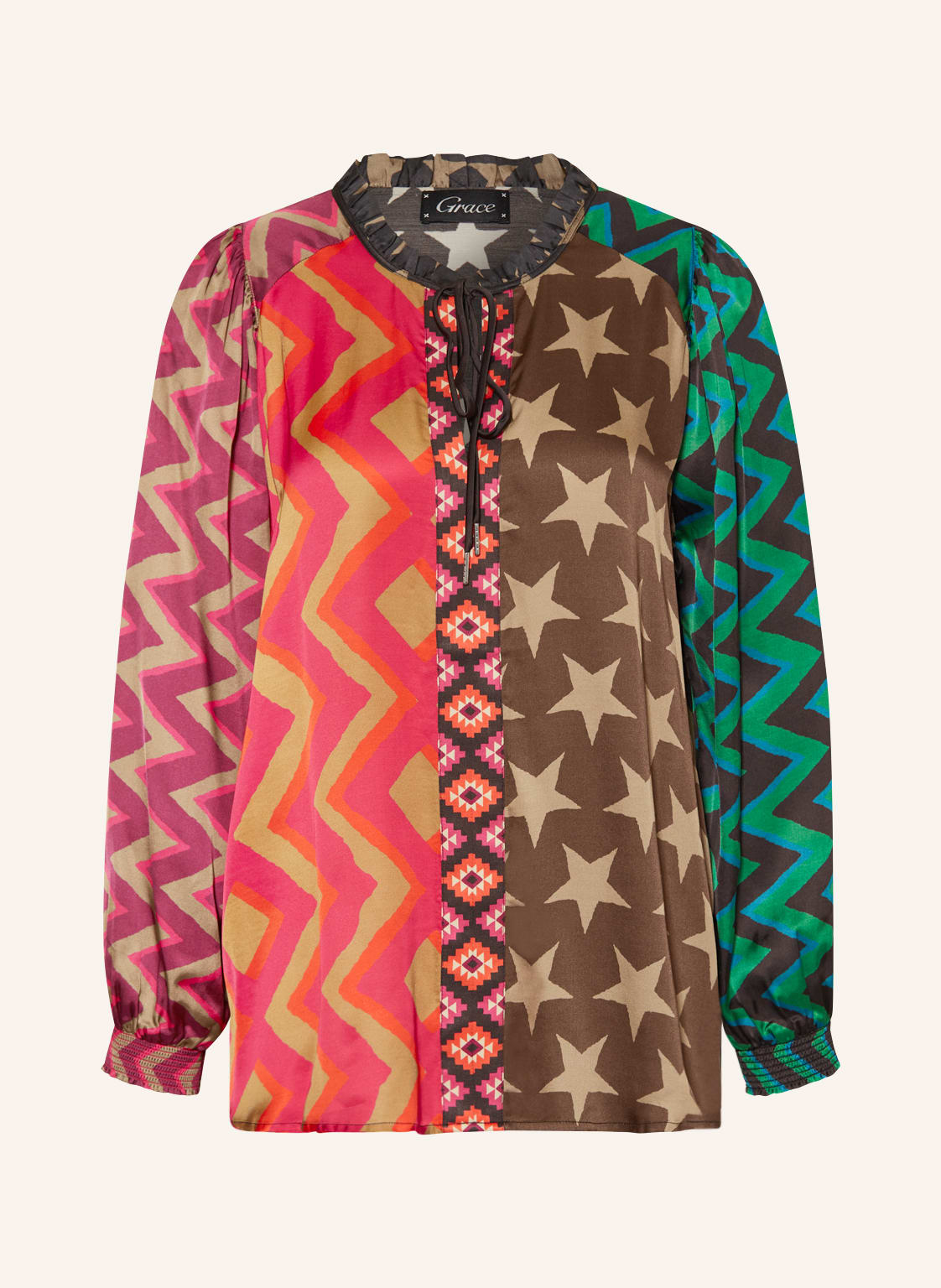 Grace Bluzka Z Satyny beige