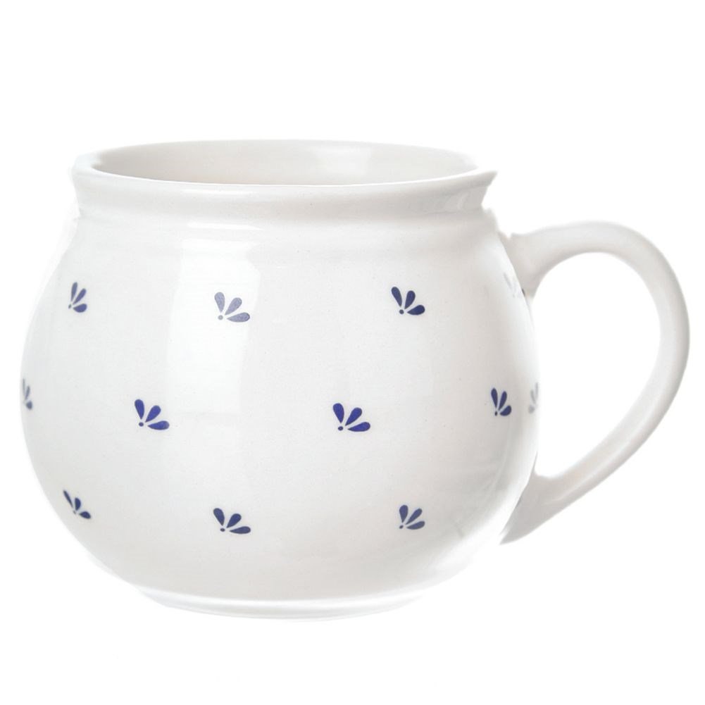 Kubek z uchem ceramiczny biały modrobila 190 ml kod: O-128867   