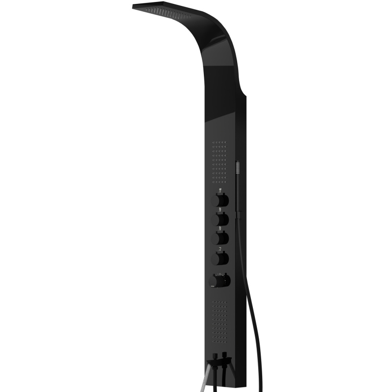 Corsan Samsara Panel prysznicowy z wylewką czarny szczotkowany 649773 - odbiór osobisty: Kraków, Warszawa