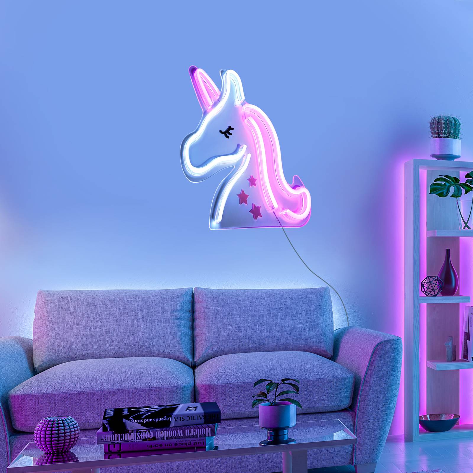 Leuchten Direkt Kinkiet LED Neon Unicorn, USB