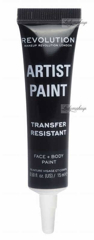 MAKEUP REVOLUTION - ARTIST PAINT - Face + Body Paint - Płynna farba do twarzy i ciała - 15 ml - Czarna